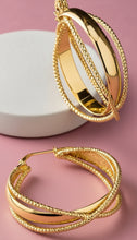 Load image into Gallery viewer, intertwined goldtone hoops
