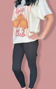 high waisted full length leggings, black