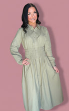 Load image into Gallery viewer, autumn smocked midi, olive
