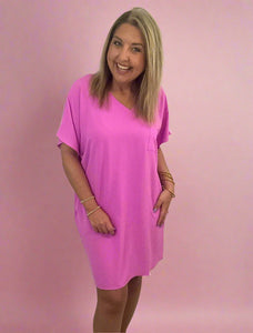 airflow pocket dress, bright mauve