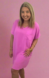 airflow pocket dress, bright mauve