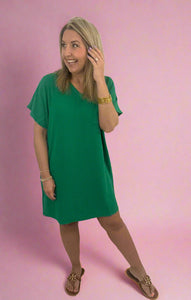 airflow pocket dress, kelly green