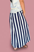 Load image into Gallery viewer, the dockside wide leg pant, navy stripe
