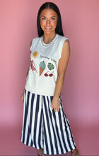 Load image into Gallery viewer, the dockside wide leg pant, navy stripe

