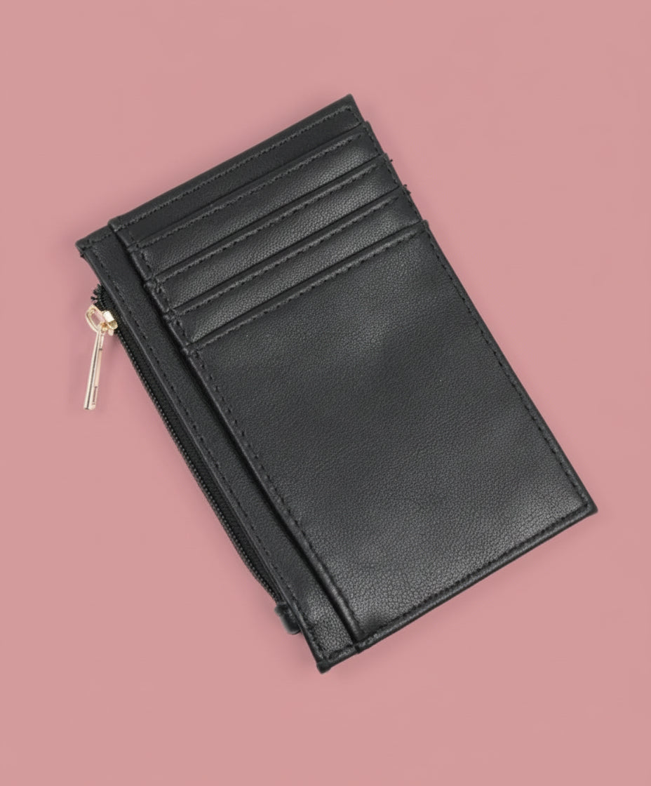molly zip card holder, black | caroline hill