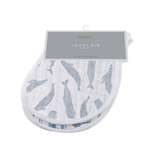 Load image into Gallery viewer, ocean tides bamboo burp cloth/heart bib 2 pack | newcastle

