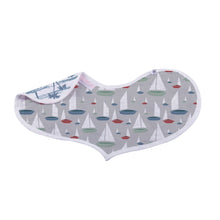 Load image into Gallery viewer, ocean tides bamboo burp cloth/heart bib 2 pack | newcastle
