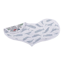 Load image into Gallery viewer, ocean tides bamboo burp cloth/heart bib 2 pack | newcastle
