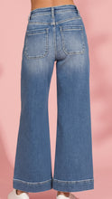 Load image into Gallery viewer, high rise wide leg pintuck denim pants, medium wash | zenana
