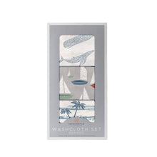 Load image into Gallery viewer, ocean tides bamboo washcloth set of 3 | newcastle
