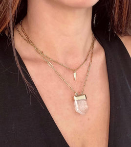 quartz arrow pointed pendant necklace