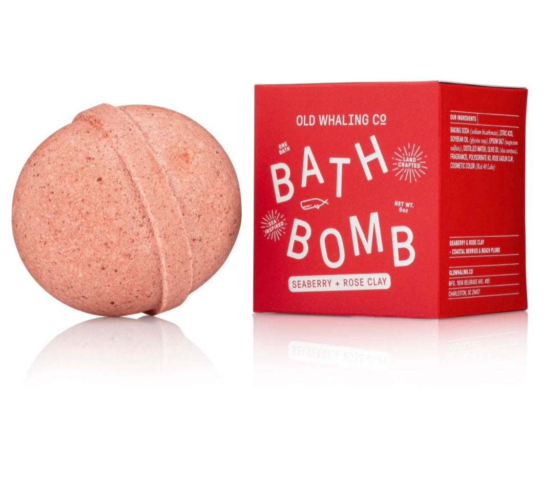 seaberry + rose clay bath bomb