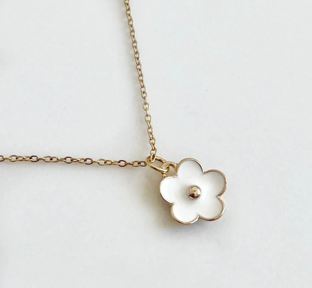 daisy flower layering necklace