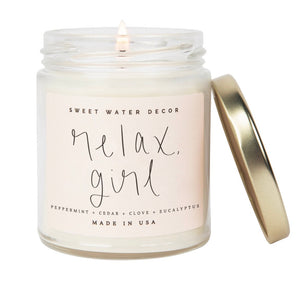 relax girl soy candle