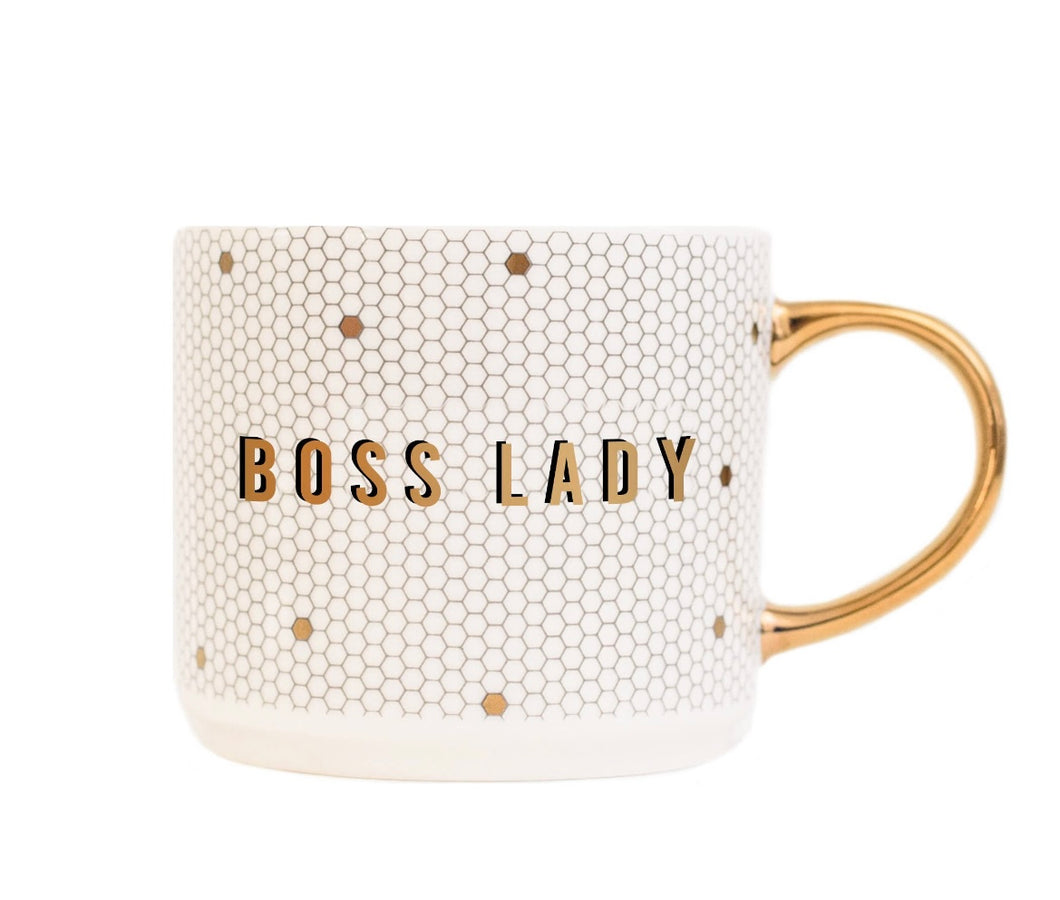 boss lady honeycomb mug