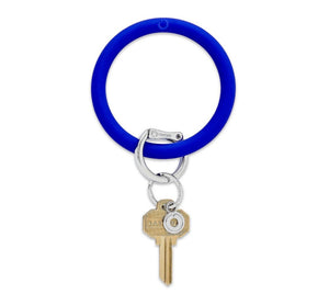 silicone big O key ring, blue